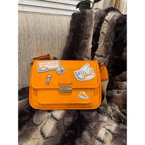Michael Kors Crossbody‎ Bag Orange Leather Diner Patchwork Purse Shoulder Bag
